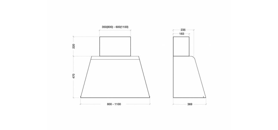 Kdesign KDESIGN - Páraelszívó K129-80 T500 Corten Kürtős páraelszívó