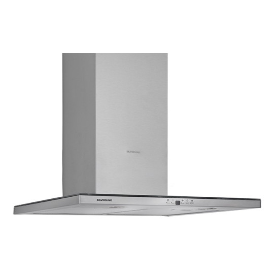 Silverline SILVERLINE 3122 SLIMpáraelszívó,90cm,inox/fekete üveg 3122.9.110.02 Kürtős páraelszívó