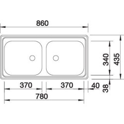 Blanco TOP EZ 8X4 mosogatótálca (202472 mos+137034 lef) 500372K Rozsdamentes acél mosogatótálca