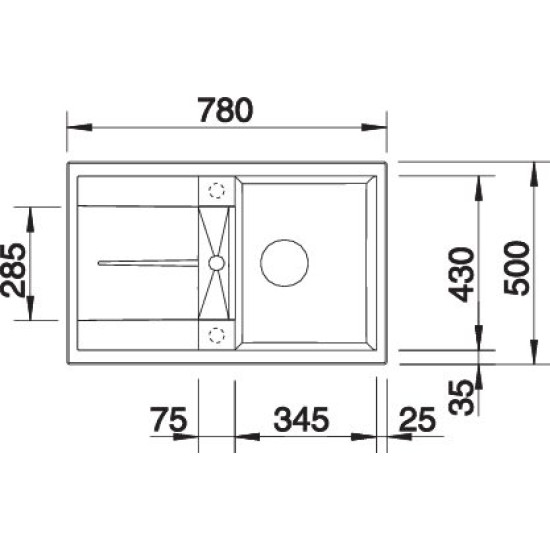 Blanco METRA 45 S antracit exc. 513035 Gránit mosogatótálca