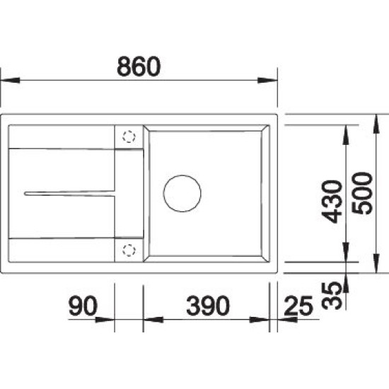 Blanco METRA 5 S fehér tart.nélk. 513205 Gránit mosogatótálca