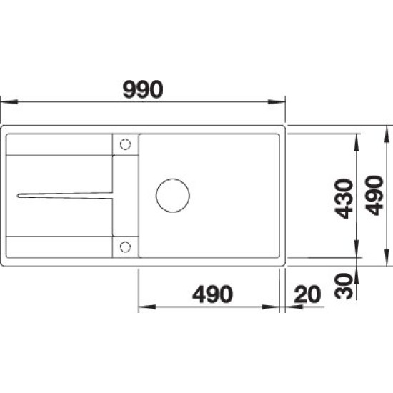 Blanco METRA XL 6S-F fehér exc., SZINTBE ÉPÍTÉS 516522 Gránit mosogatótálca