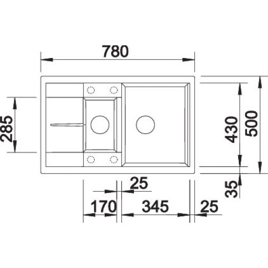 Blanco METRA 6 S COMPACT tartufo exc. 517353 Gránit mosogatótálca