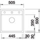 Blanco DALAGO 5-F fehér exc., SZINTBE ÉPÍTÉS 518532 Gránit mosogatótálca
