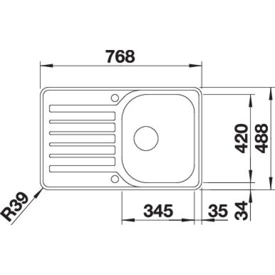 Blanco LANTOS 45S-IF Compact 18/10 fény 519059 Rozsdamentes acél mosogatótálca