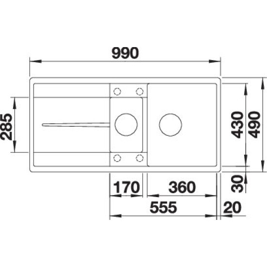 Blanco METRA 6S-F antracit exc., SZINTBE ÉPÍTÉS 519113 Gránit mosogatótálca