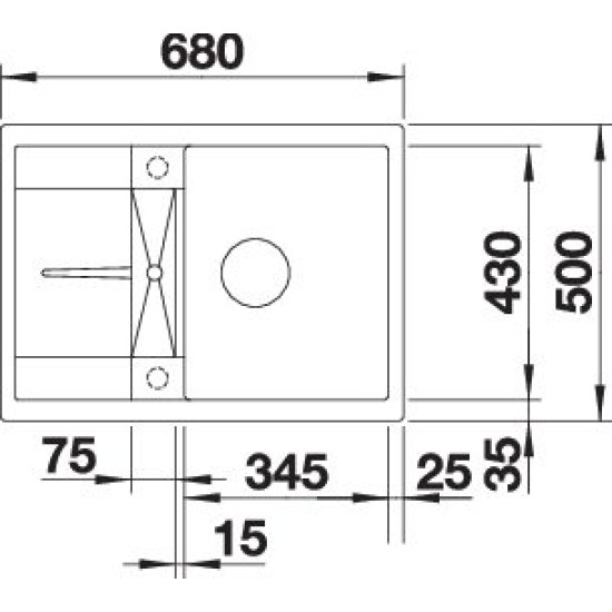 Blanco METRA 45 S Compact palaszürke exc 519573 Gránit mosogatótálca