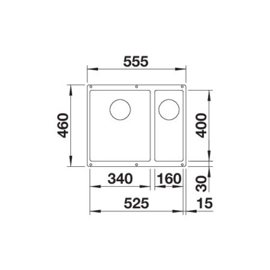 Blanco ROTAN 340/160-U b. kávé e.n. 521351 Gránit mosogatótálca