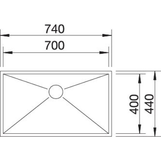 Blanco ZEROX 700-U InFino 521593 Rozsdamentes acél mosogatótálca