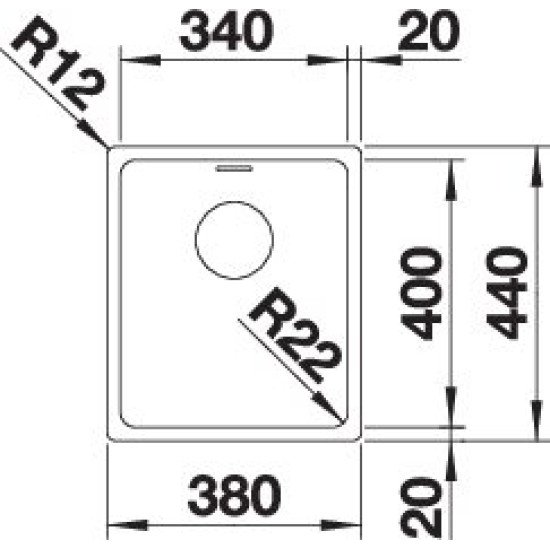 Blanco ANDANO 340-IF exc.nélkül InFino 522953 Rozsdamentes acél mosogatótálca