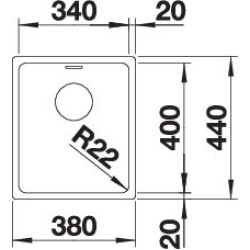 Blanco ANDANO 340-U exc.nélkül InFino 522955 Rozsdamentes acél mosogatótálca