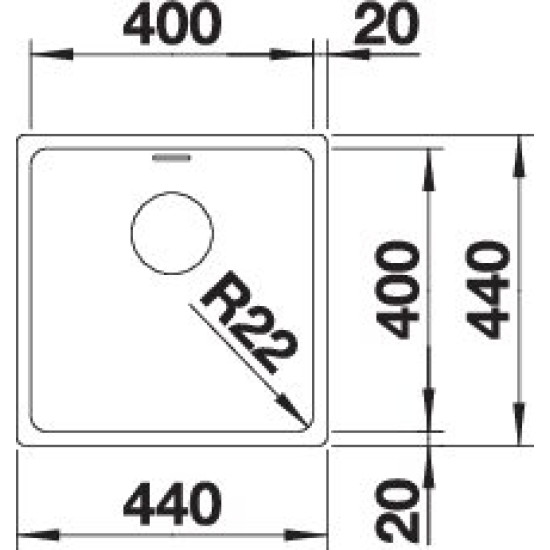 Blanco ANDANO 400-U exc.nélkül InFino 522959 Rozsdamentes acél mosogatótálca