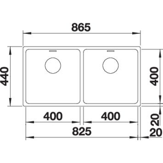 Blanco ANDANO 400/400-U exc.nél InFino 522987 Rozsdamentes acél mosogatótálca