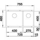 Blanco SUBLINE 430/270-U antracit excenter.nélkül 523151 Gránit mosogatótálca