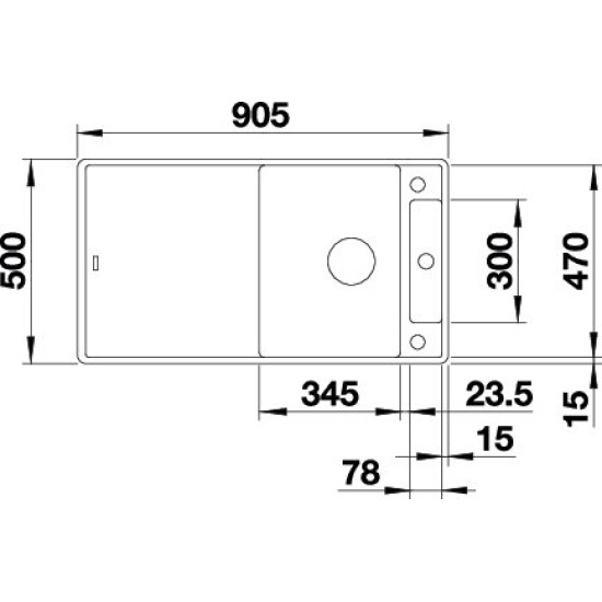 Blanco AXIA III 5S-F alumetál fa tart 523227 Gránit mosogatótálca