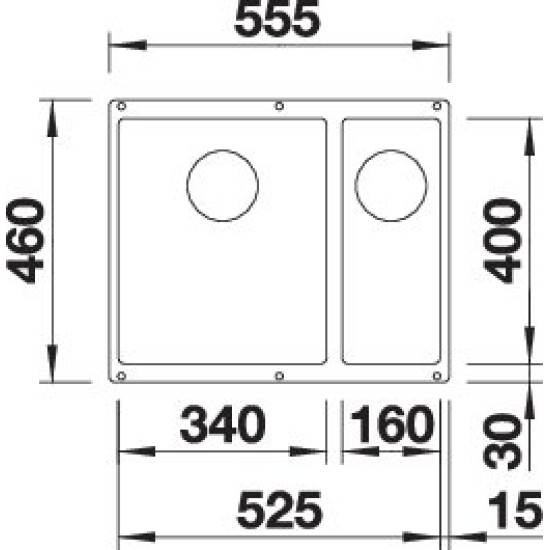 Blanco SUBLINE 340/160-U b. kávé e.n. 523557 Gránit mosogatótálca