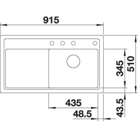 Blanco ZENAR 5S jobb antracit fa t. 523896 Gránit mosogatótálca