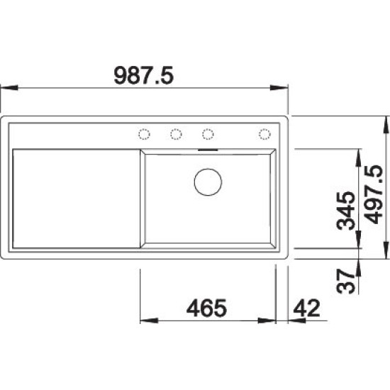 Blanco ZENAR XL 6S-F bal fehér t.n. 523929 Gránit mosogatótálca