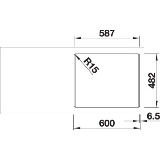 Blanco DANA 6 mosogatótálca, natúr rozsdamentes acél, excenter nélkül (237687 mos+236268 lef) 525323 Rozsdamentes acél mosogatótálca