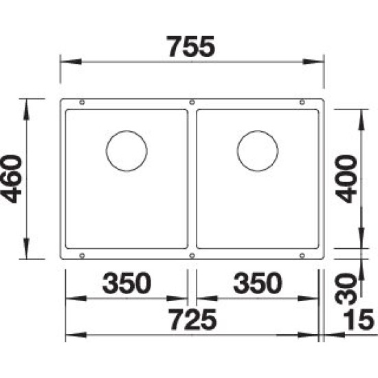 Blanco SUBLINE 350/350-U fekete exc.nélk 525987 Gránit mosogatótálca