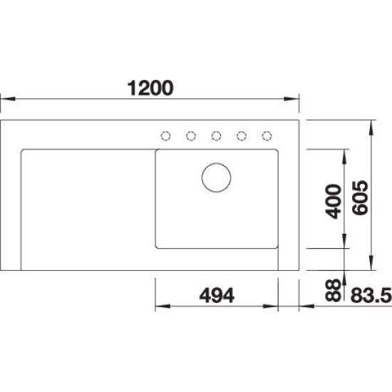 Blanco MODEX-M 60 fekete exc. 526112 Gránit mosogatótálca