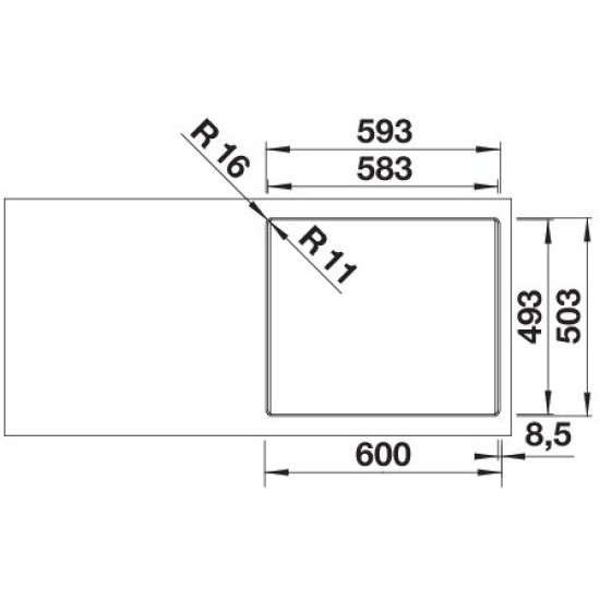 Blanco ETAGON 6-F fehér tart., exc.n., SZINTBE ÉPÍTÉS 527686 Gránit mosogatótálca