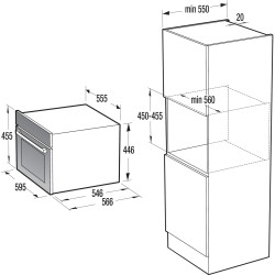 Gorenje BCM598S18X Beépíthető kompakt sütő és mikró