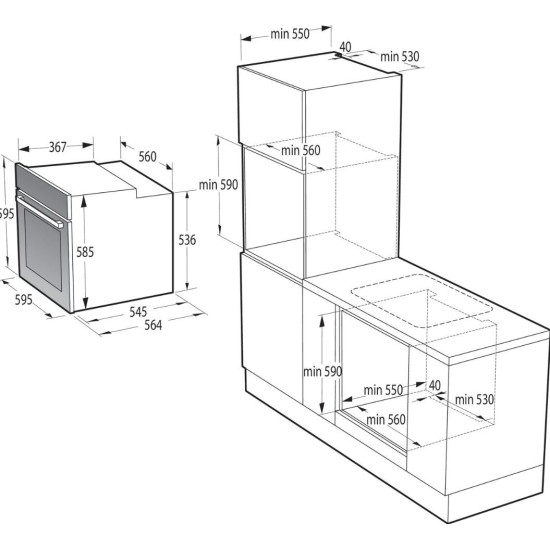 Gorenje BO6712E02XK Beépíthető villany sütő