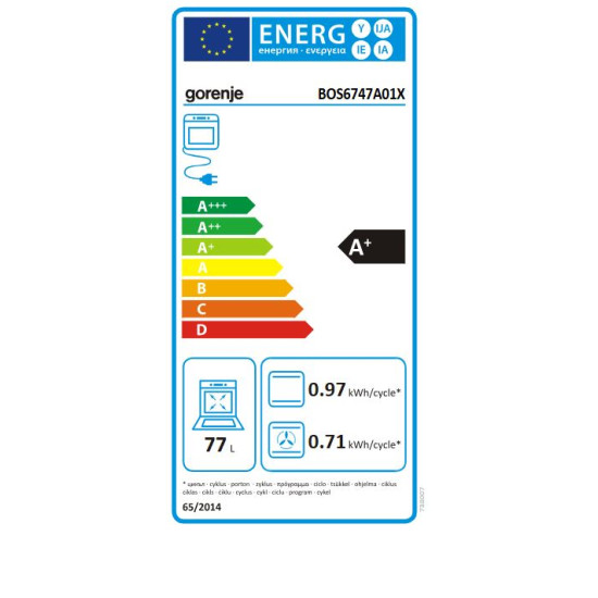 Gorenje BOS6747A01X Beépíthető villany sütő