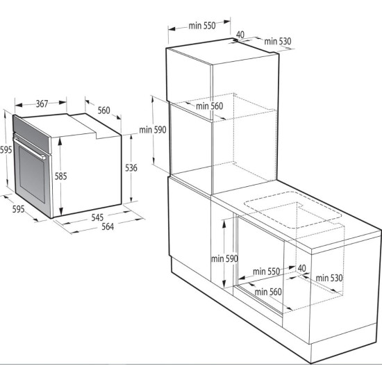 Gorenje BPS6737E14X Beépíthető villany sütő