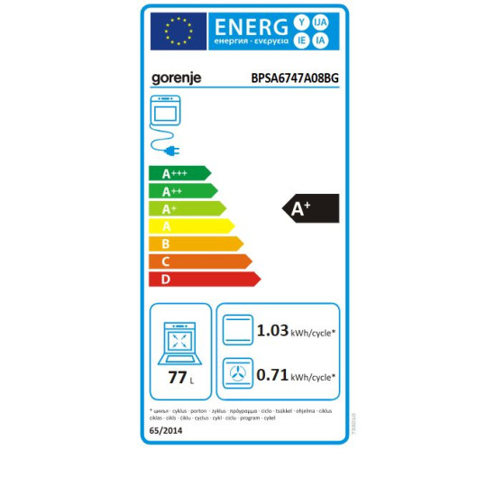 Gorenje BPSA6747A08BG Beépíthető villany sütő