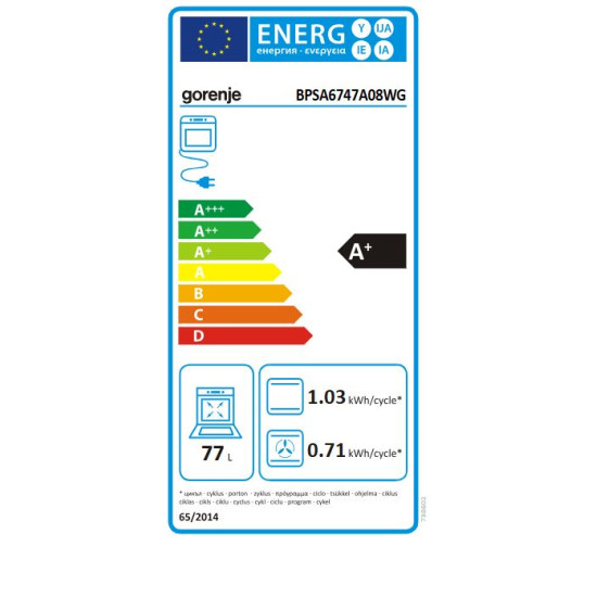 Gorenje BPSA6747A08WG Beépíthető villany sütő