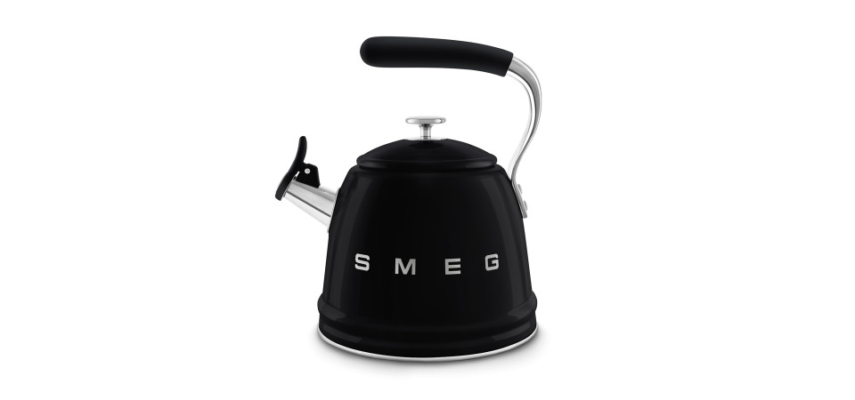 Smeg SMEG VÍZFORRALÓ TEÁSKANNA, retro, síppal, fekete CKLW2001BL Tejhabosító