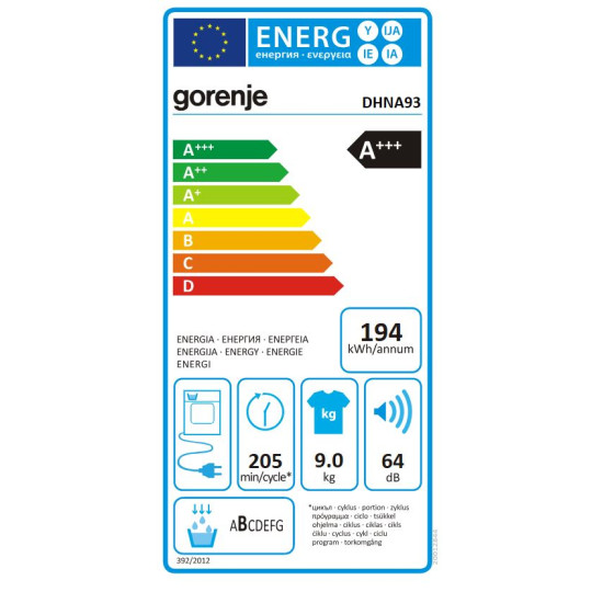 Gorenje DHNA93 Hőszivattyús szárítógép