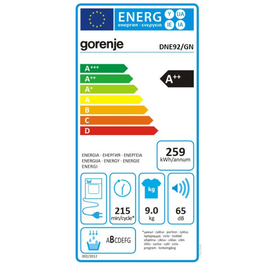 Gorenje DNE92/GN Hőszivattyús szárítógép