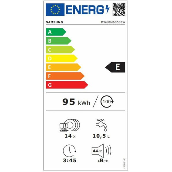 Samsung DW60M6050FWEC 12-16 terítékes mosogatógép