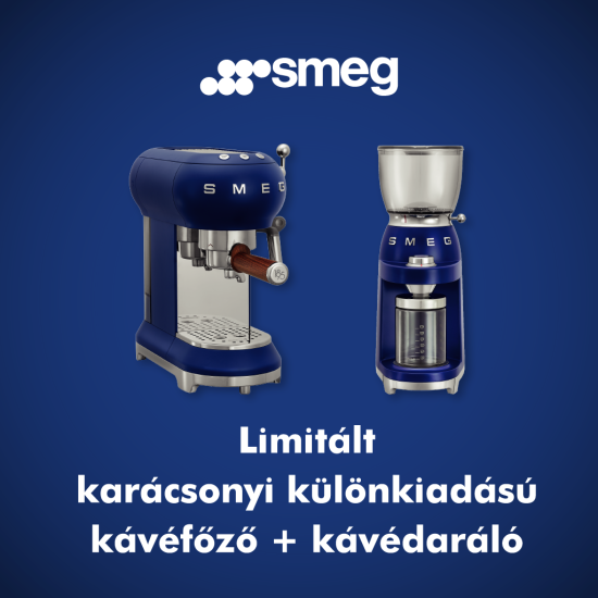 SMEG retro kávéfőző+kávédaráló, tengerészkék ECF01LVEU.SET Komplex robotgép