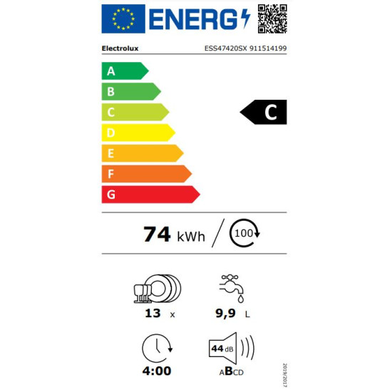 Electrolux ESS47420SX 12-16 terítékes mosogatógép