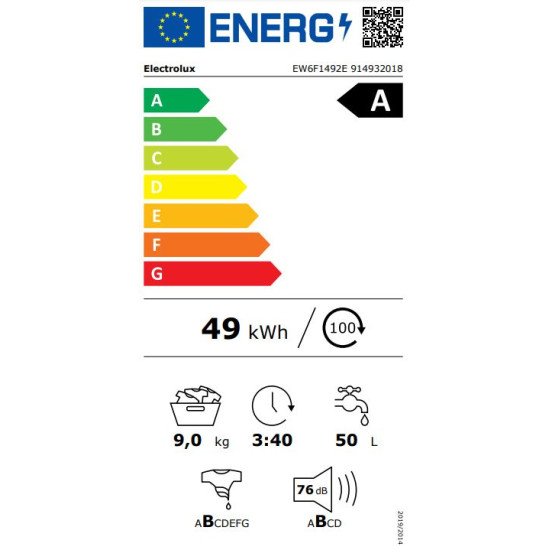 Electrolux EW6F1492E Elöltöltős mosógép