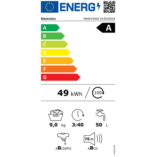 Electrolux EW6F2492E Elöltöltős mosógép