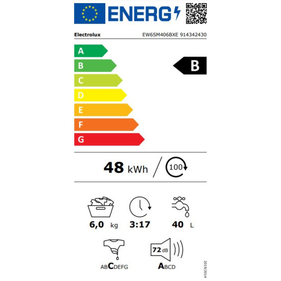 Electrolux EW6SM406BXE Elöltöltős mosógép