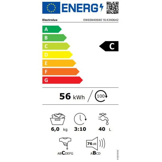 Electrolux EW6SN406WI Elöltöltős mosógép