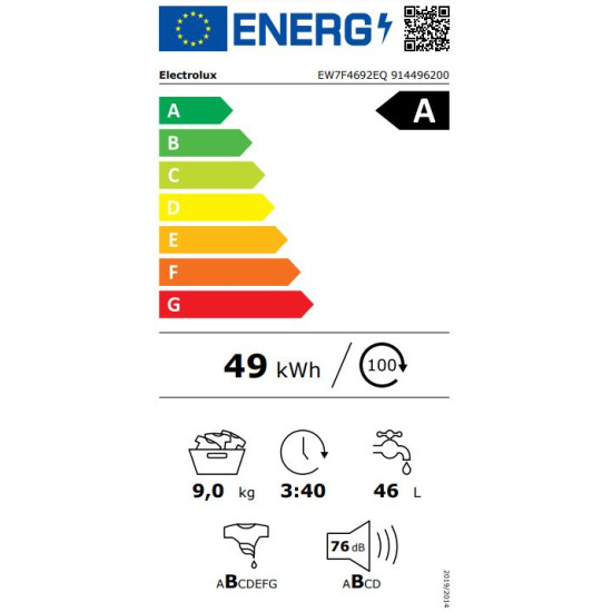 Electrolux EW7F4692EQ Elöltöltős mosógép