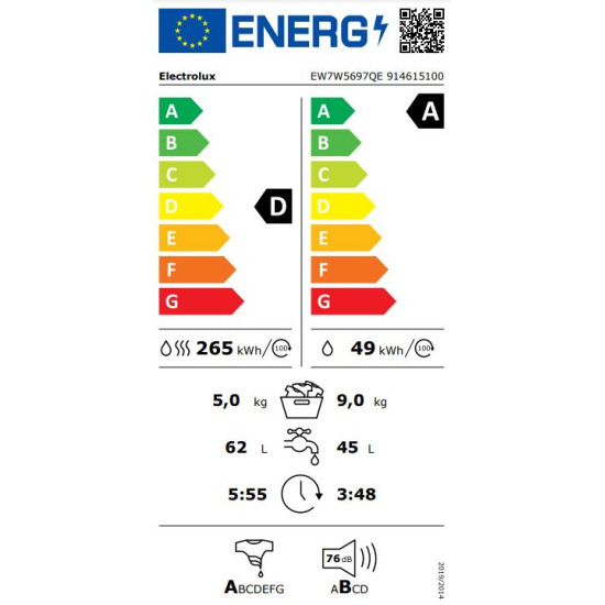 Electrolux EW7W5697QE Mosó-szárítógép