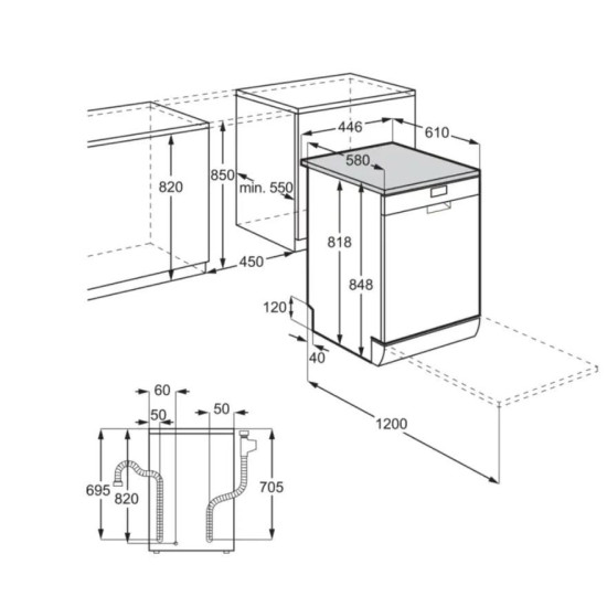 AEG FFB73527ZM 9-10 terítékes mosogatógép