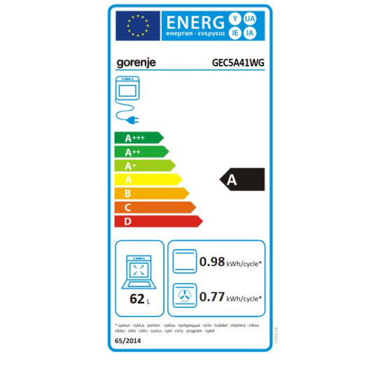 Gorenje GEC5A41WG Kerámia tűzhely