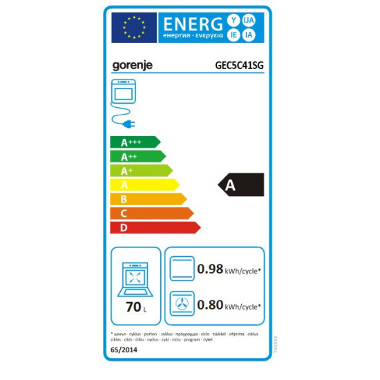 Gorenje GEC5C41SG Kerámia tűzhely