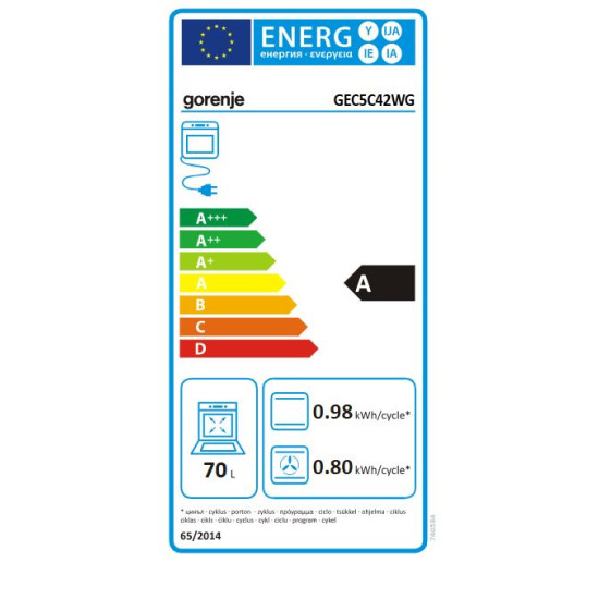 Gorenje GEC5C42WG Kerámia tűzhely