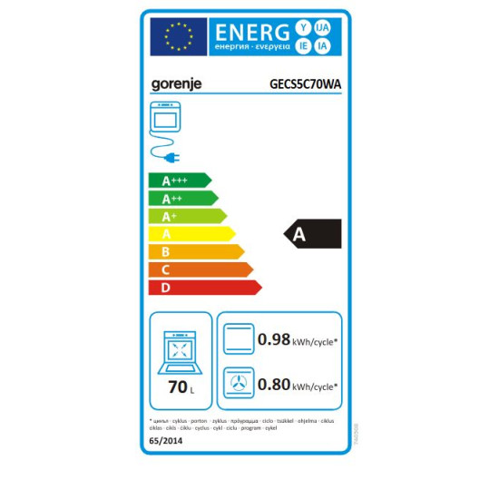 Gorenje GECS5C70WA Kerámia tűzhely