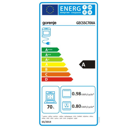 Gorenje GECS5C70XA Kerámia tűzhely